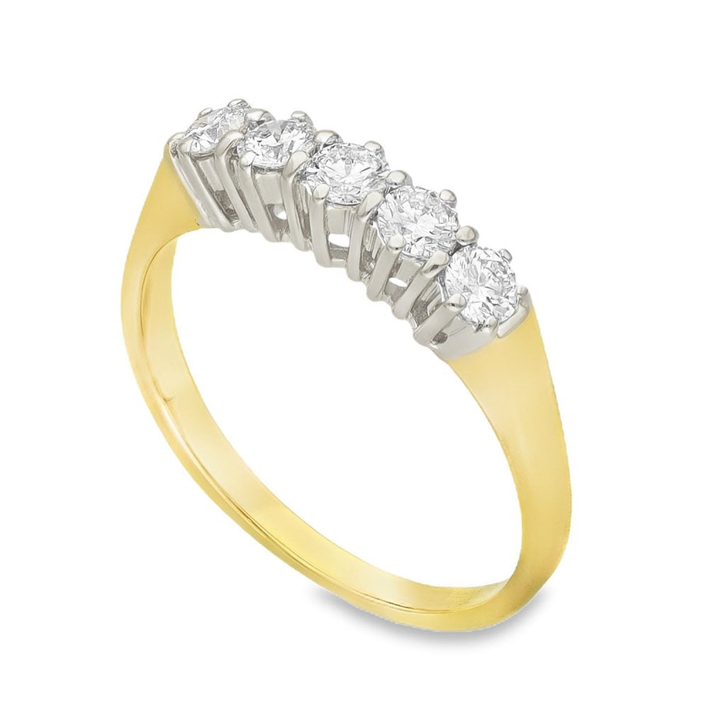 18ct Yellow Gold Diamond Half-Eternity Ring - Size M½ - 0.40ct