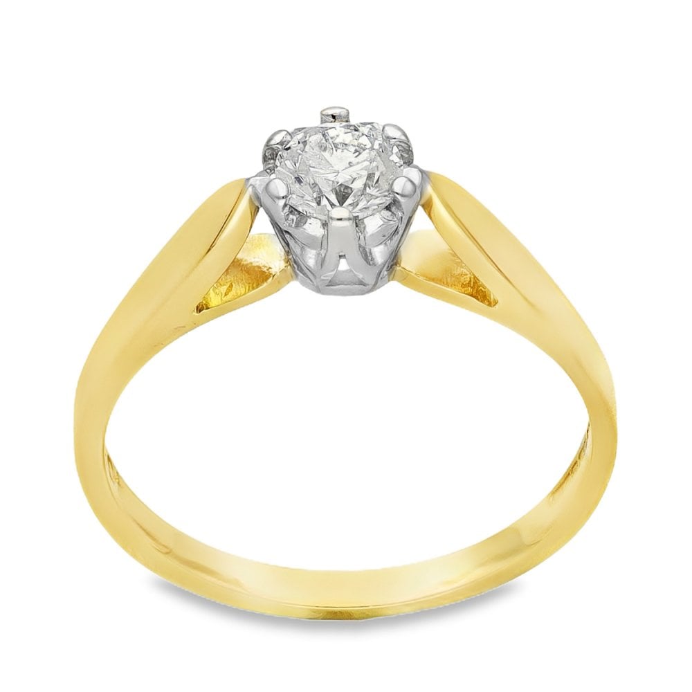 18ct Yellow Gold Diamond Solitaire Engagement Ring - 0.40ct