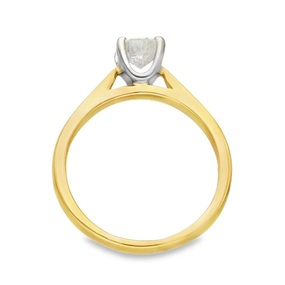 18ct Yellow Gold Diamond Solitaire Ring - Size K - 0.50ct