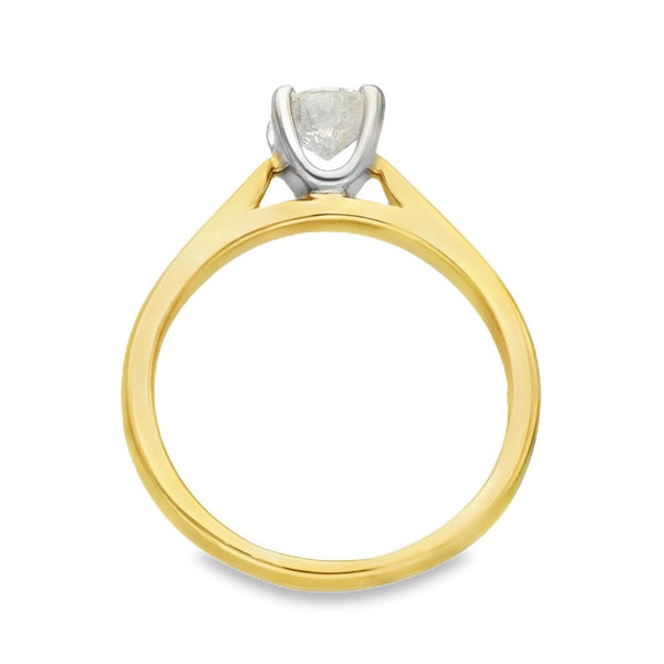 18ct Yellow Gold Diamond Solitaire Ring - Size K - 0.50ct