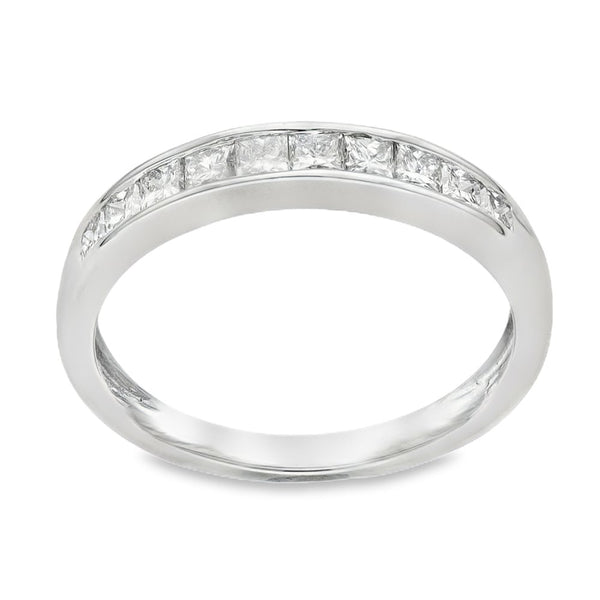 18ct White Gold Diamond Half-Eternity Ring - Size L - 0.50ct