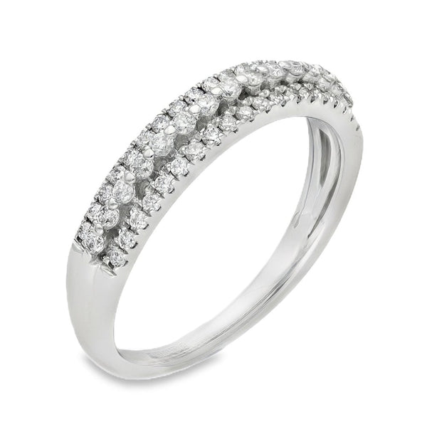 9ct Yellow Gold Diamond Half-Eternity Ring - Size L - 0.39ct