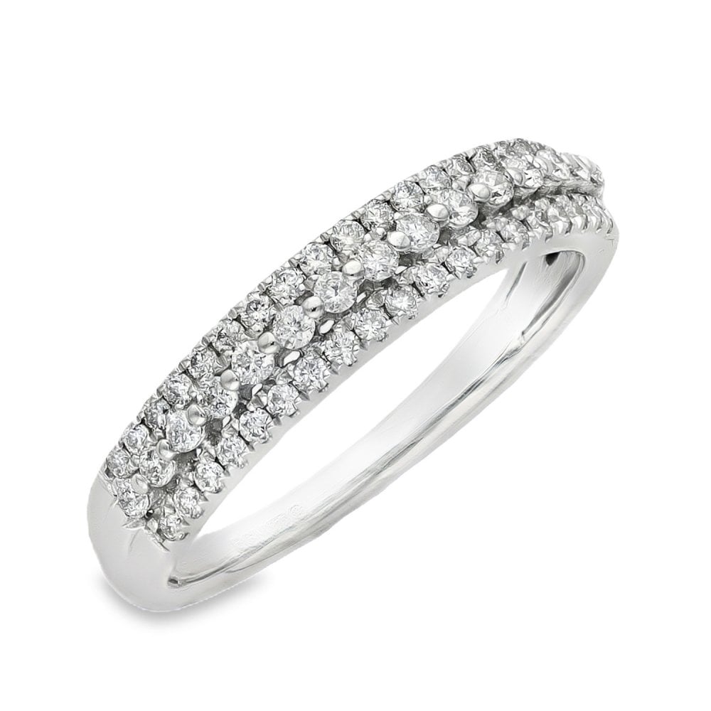 9ct Yellow Gold Diamond Half-Eternity Ring - Size L - 0.39ct