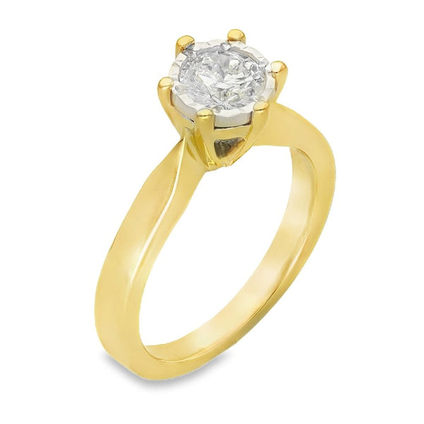 18ct Yellow Gold Diamond Engagement Ring - Size K½  - 0.50ct