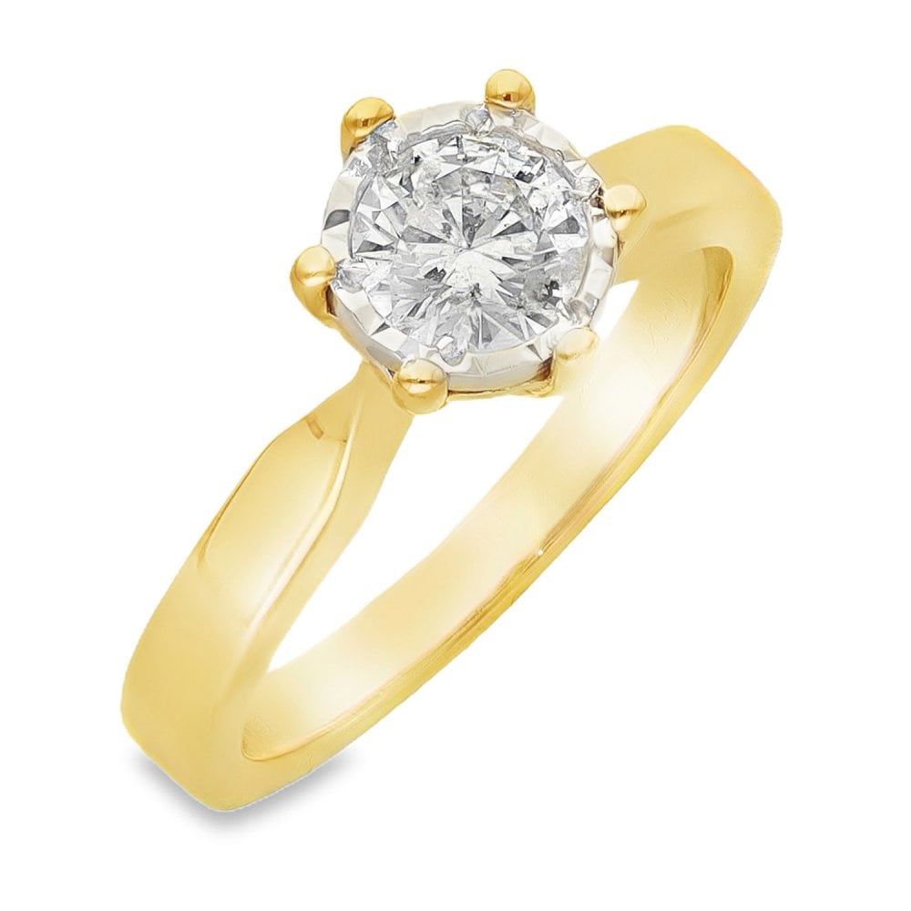 18ct Yellow Gold Diamond Engagement Ring - Size K½  - 0.50ct