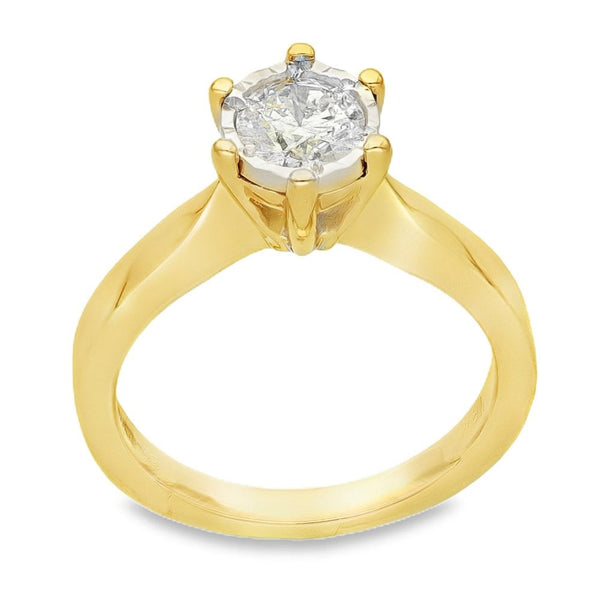 18ct Yellow Gold Diamond Engagement Ring - Size K½  - 0.50ct