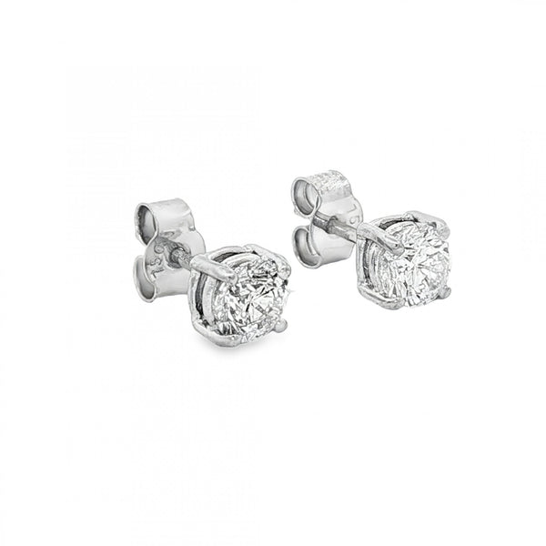 18ct White Gold Diamond Stud Earrings - 5x5mm - 0.78ct