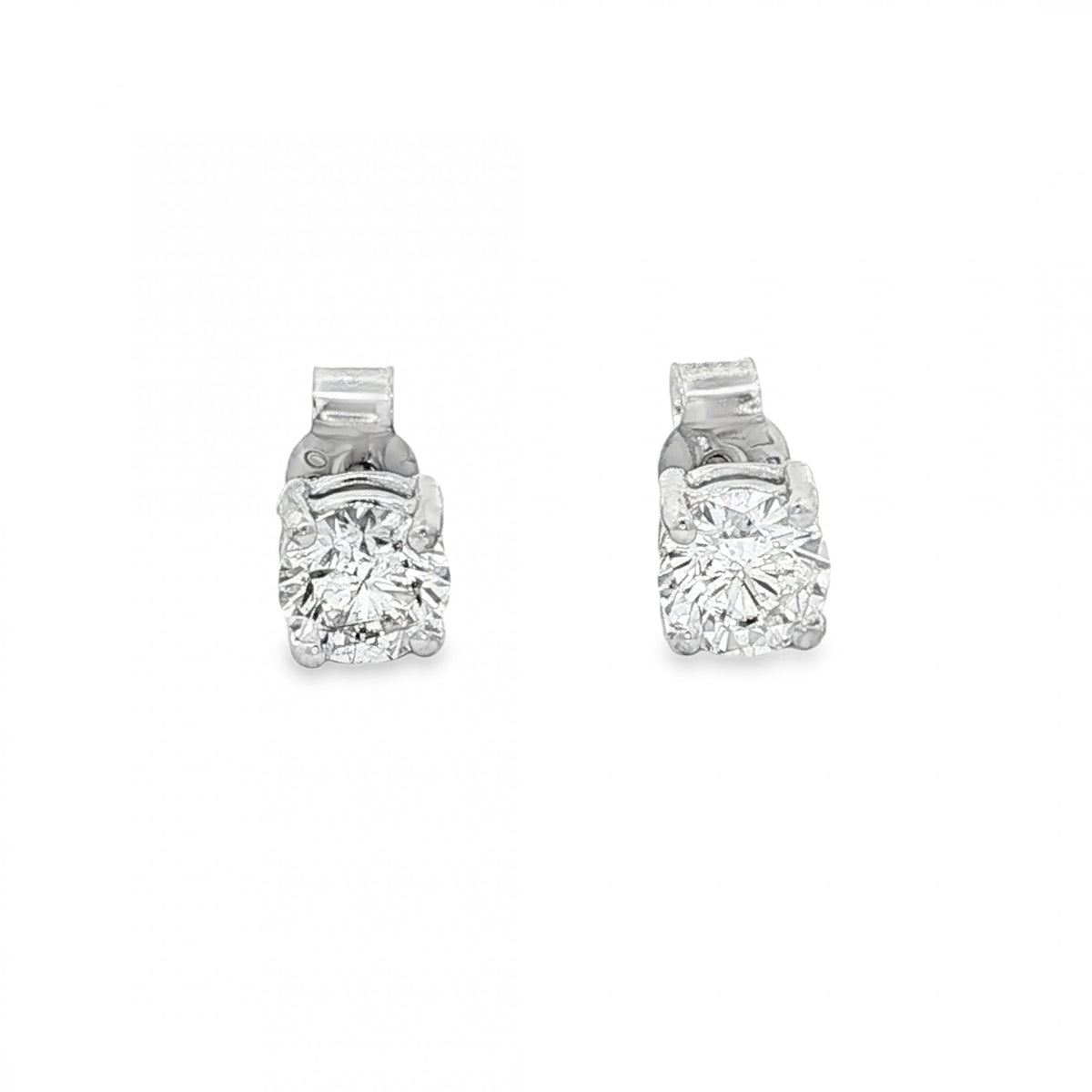 18ct White Gold Diamond Stud Earrings - 5x5mm - 0.78ct