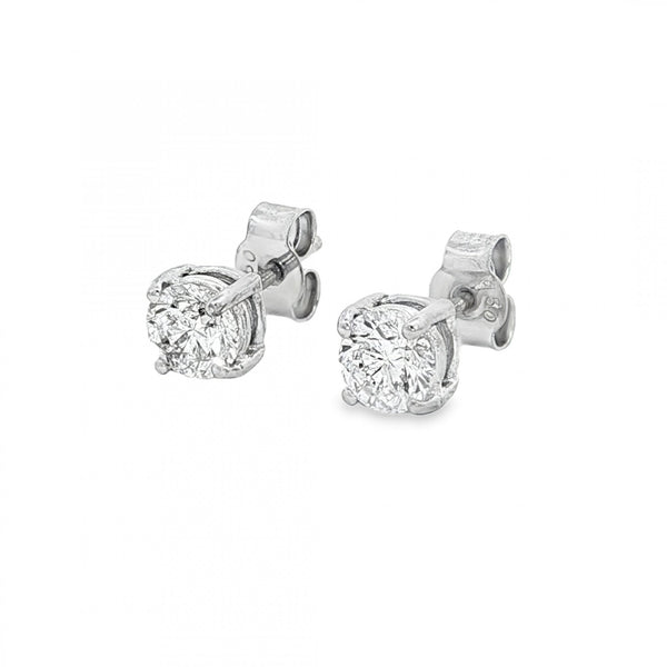 18ct White Gold Diamond Stud Earrings - 5x5mm - 0.78ct
