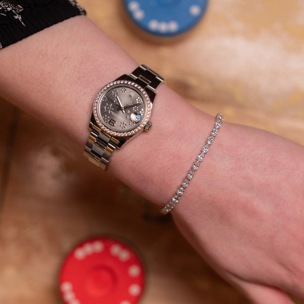 7.00ct White Gold Diamond Tennis Bracelet - F/VS2