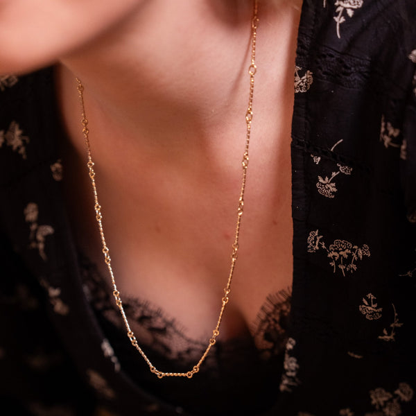 9ct Yellow Gold Fancy Link Necklace - 22" - 11.5g