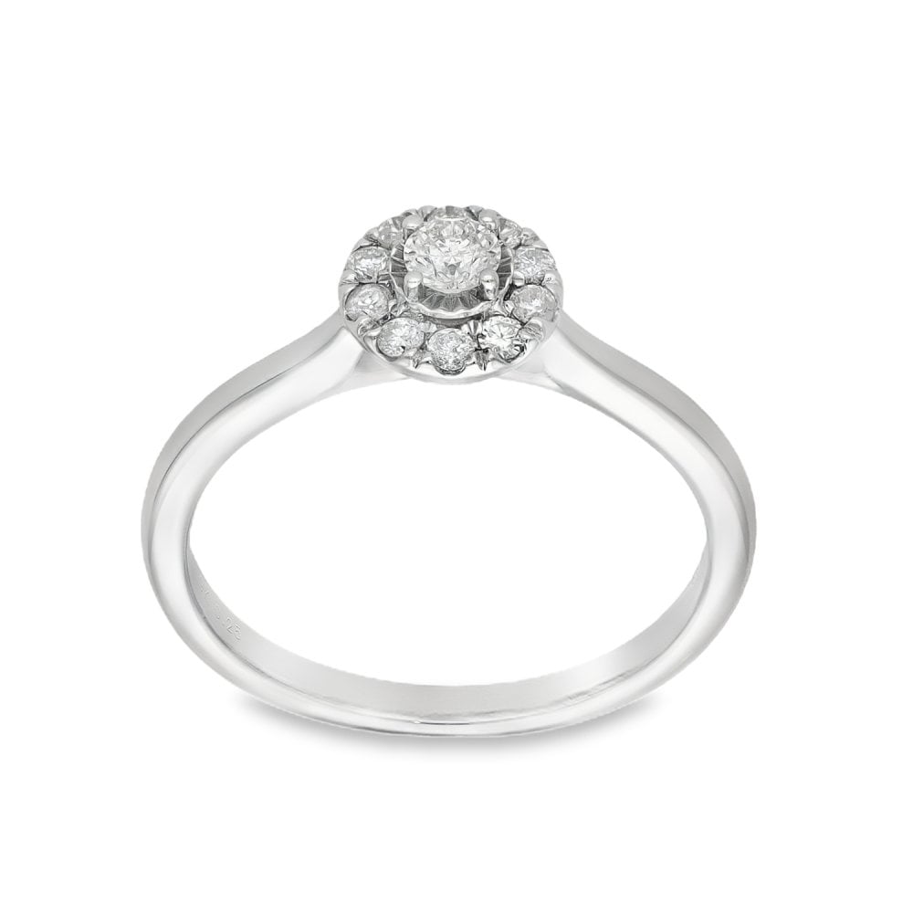 9ct Yellow Gold Diamond Cluster Ring - Size K½ - 0.25ct