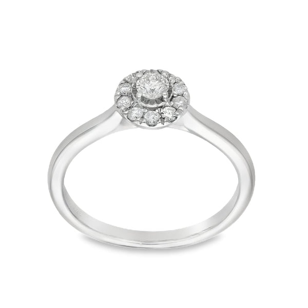 9ct Yellow Gold Diamond Cluster Ring - Size K½ - 0.25ct