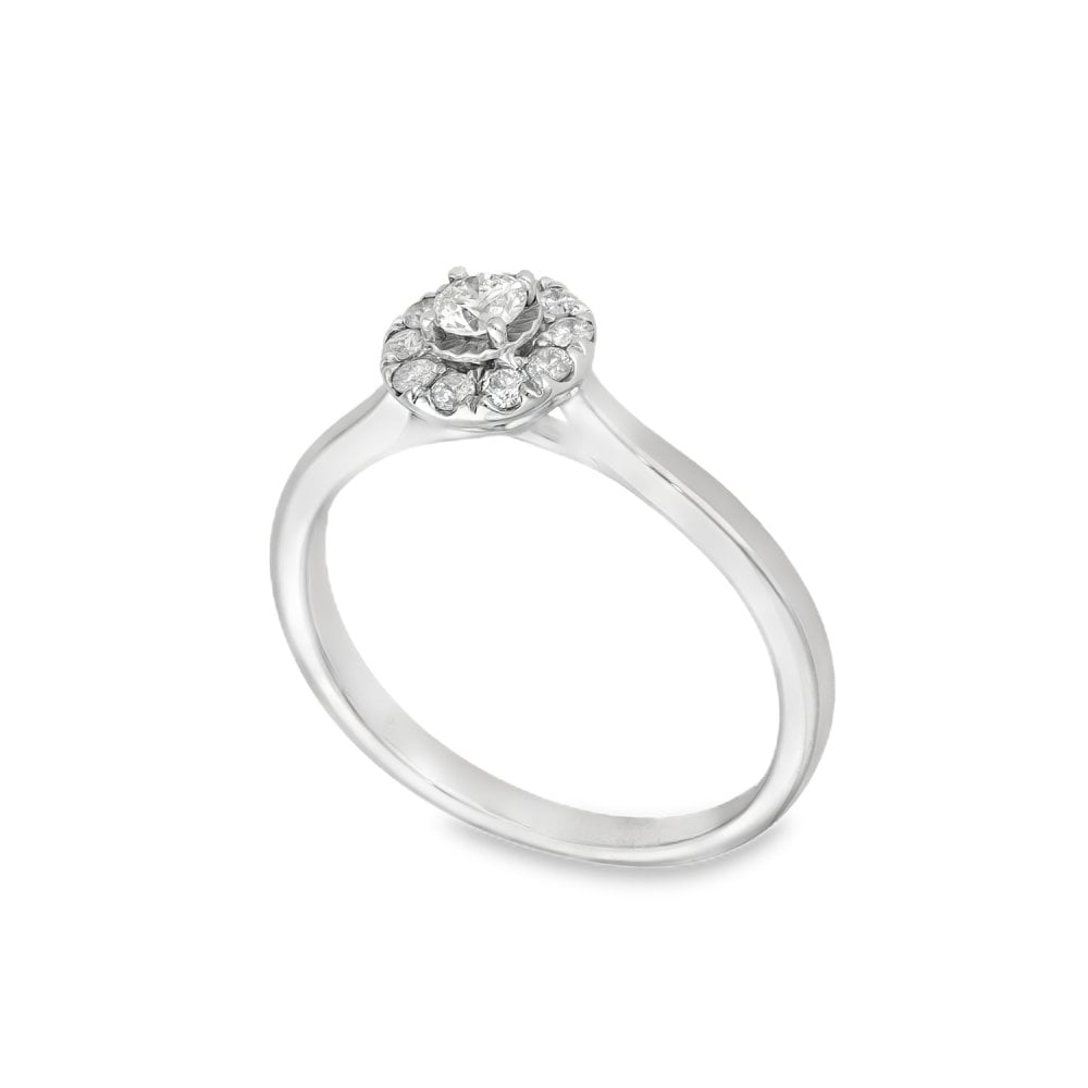 9ct Yellow Gold Diamond Cluster Ring - Size K½ - 0.25ct