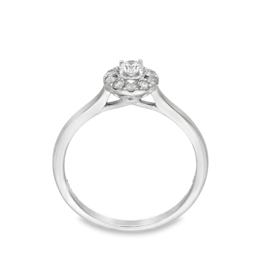 9ct Yellow Gold Diamond Cluster Ring - Size K½ - 0.25ct