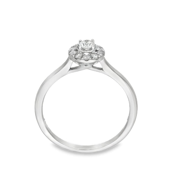 9ct Yellow Gold Diamond Cluster Ring - Size K½ - 0.25ct