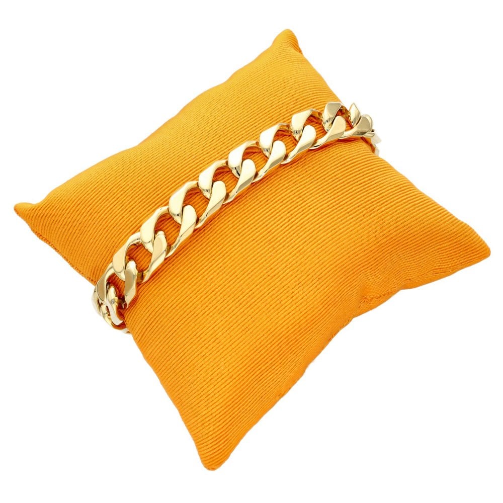 9ct Yellow Gold Heavy Curb Bracelet - 9" - 54.9g