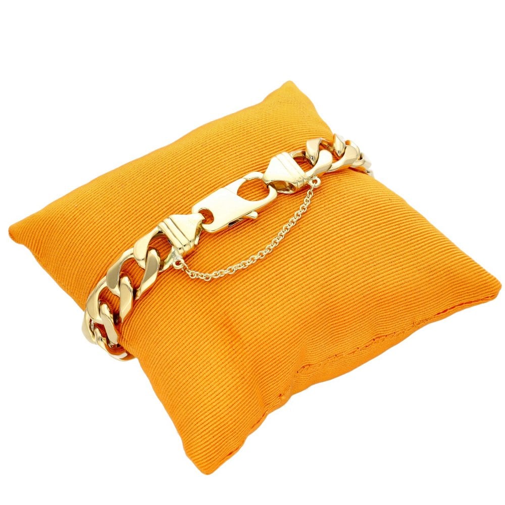 9ct Yellow Gold Heavy Curb Bracelet - 9" - 54.9g