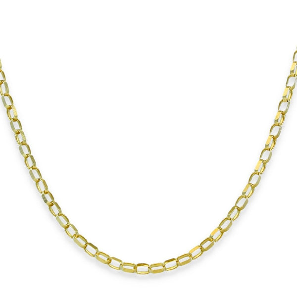 9ct Yellow Gold Oval Belcher Chain - 26" - 5.2g