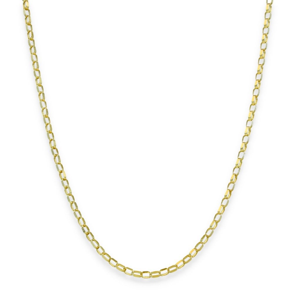 9ct Yellow Gold Oval Belcher Chain - 26" - 5.2g