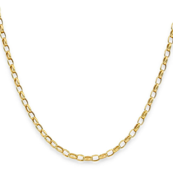 9ct Yellow Gold Hollow Oval Belcher Chain - 20" - 2.0g