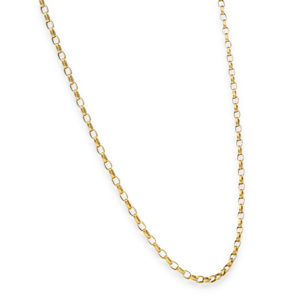 9ct Yellow Gold Hollow Oval Belcher Chain - 20" - 2.0g