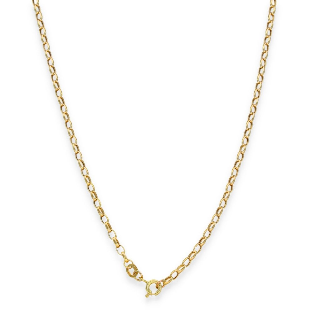 9ct Yellow Gold Hollow Oval Belcher Chain - 20" - 2.0g