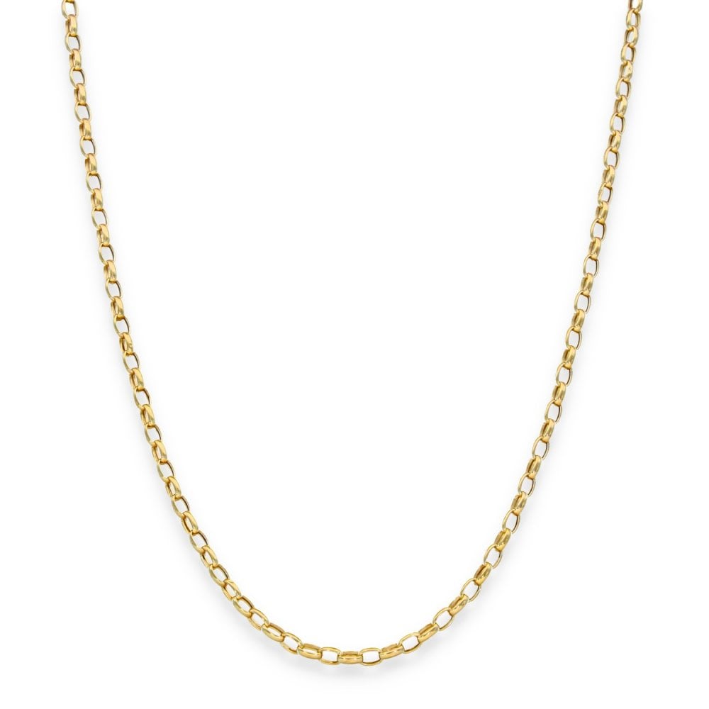 9ct Yellow Gold Hollow Oval Belcher Chain - 20" - 2.0g