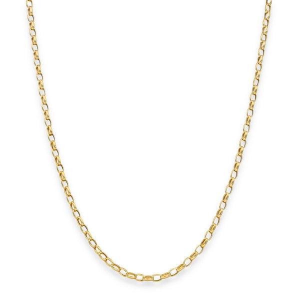 9ct Yellow Gold Hollow Oval Belcher Chain - 20" - 2.0g