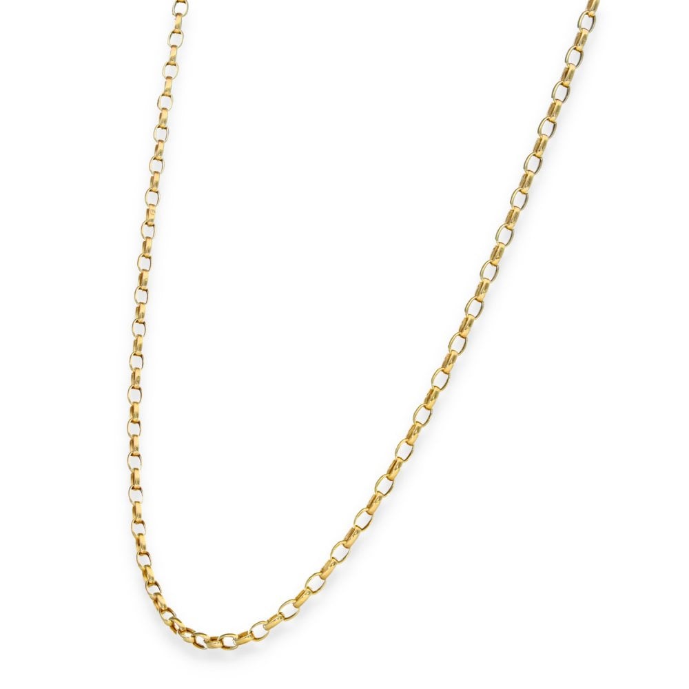 9ct Yellow Gold Hollow Oval Belcher Chain - 20" - 2.0g
