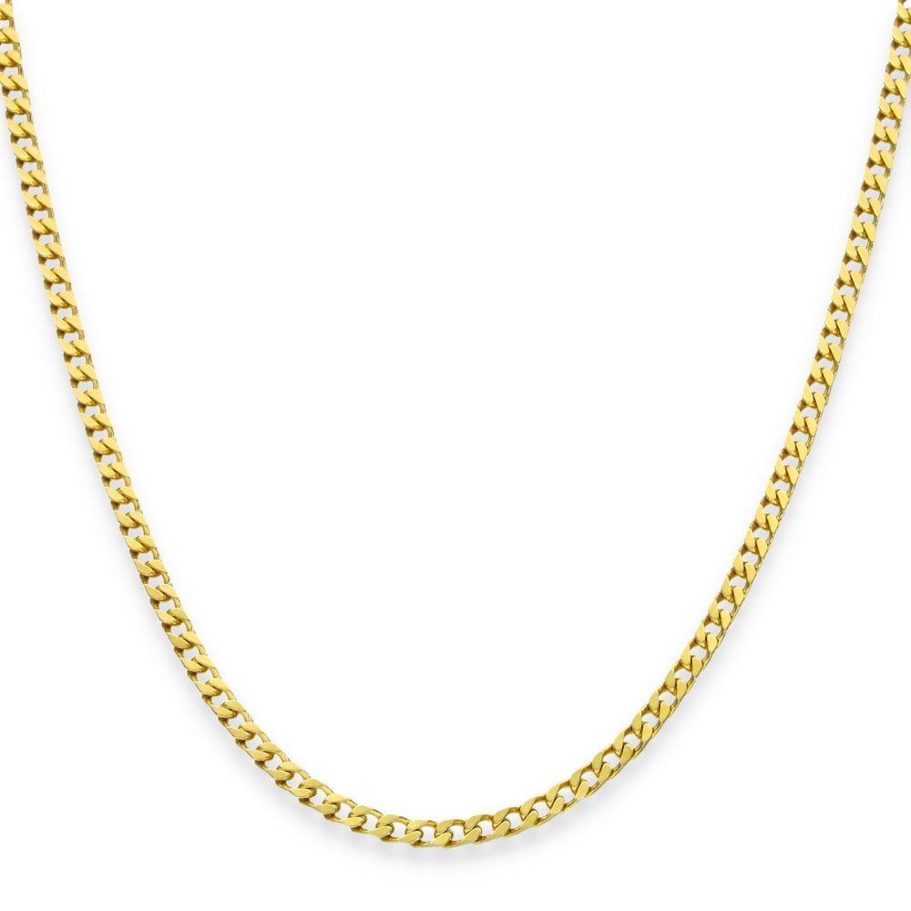 18ct Yellow Gold Closed Curb Chain - 24" - 12.4g
