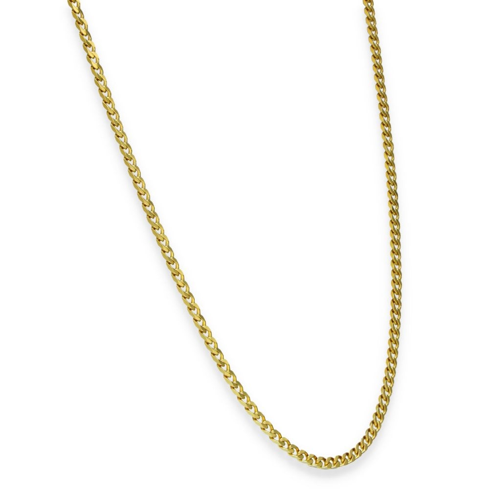 18ct Yellow Gold Closed Curb Chain - 24" - 12.4g