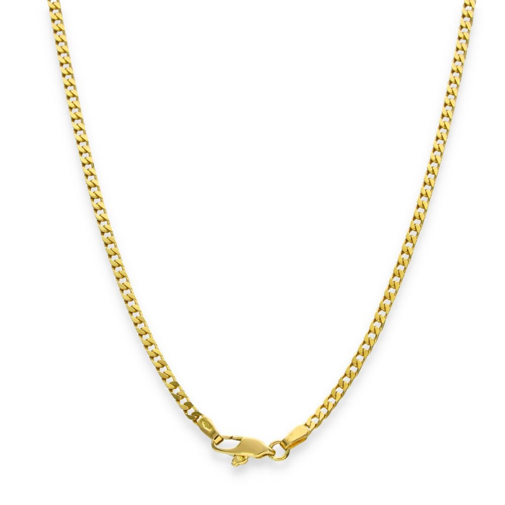 18ct Yellow Gold Closed Curb Chain - 24" - 12.4g