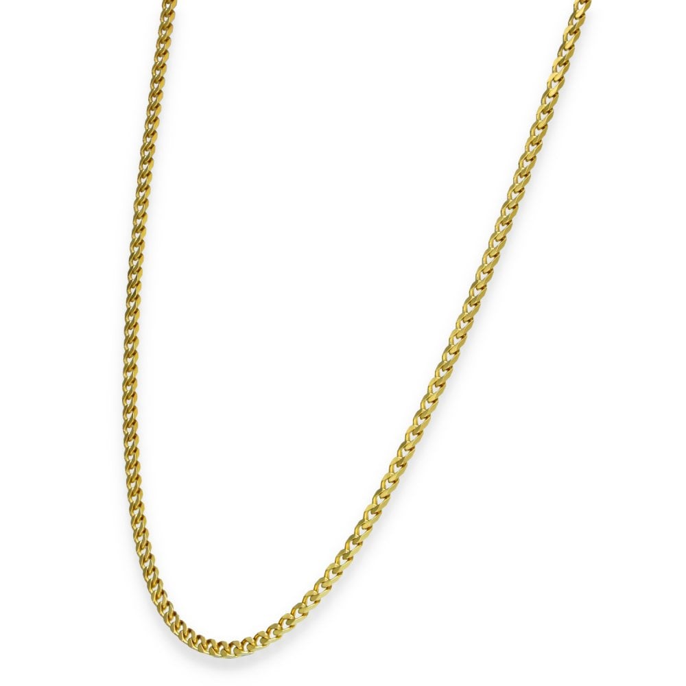 18ct Yellow Gold Closed Curb Chain - 24" - 12.4g