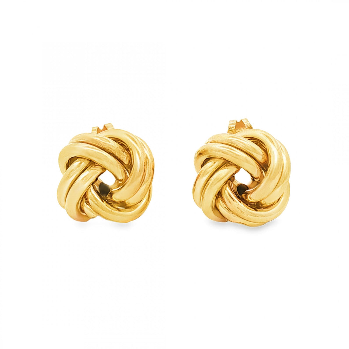 9ct Yellow Gold Large Knot Stud Earrings - 13x13x10mm - 3.0g