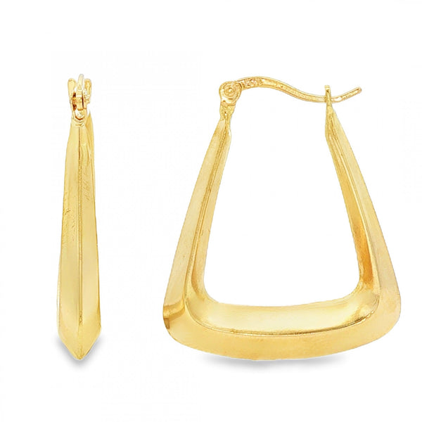 9ct Yellow Gold Graduated Handbag Hoop Earrings - 4.5x27x23mm