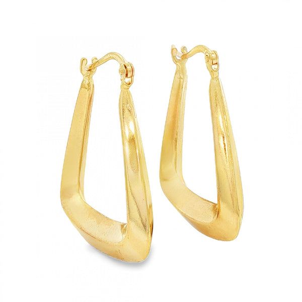 9ct Yellow Gold Graduated Handbag Hoop Earrings - 4.5x27x23mm