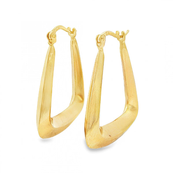 9ct Yellow Gold Graduated Handbag Hoop Earrings - 4.5x27x23mm