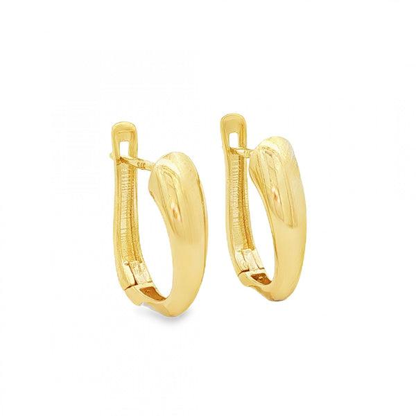 9ct Yellow Gold Graduated J Huggie Hoop Earrings - 5x15x12mm