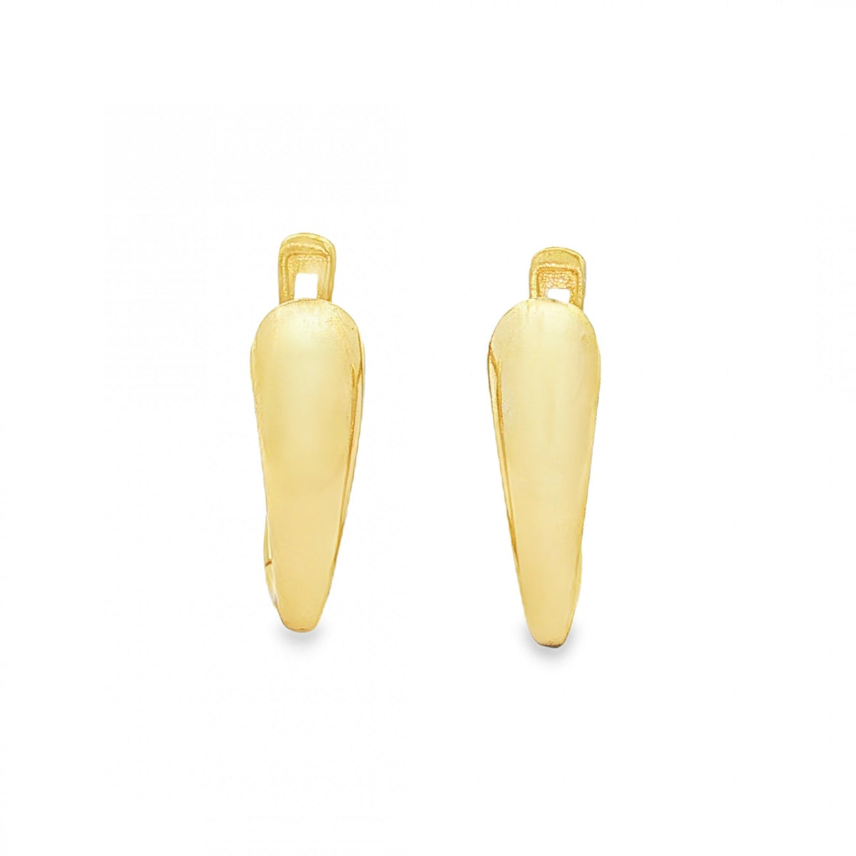 9ct Yellow Gold Graduated J Huggie Hoop Earrings - 5x15x12mm