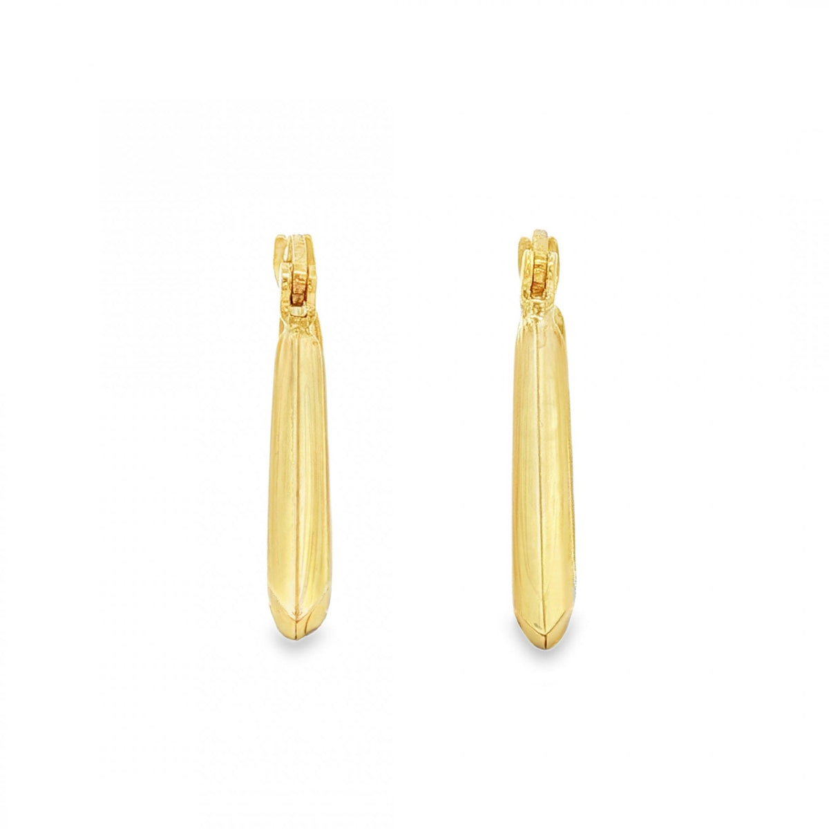 9ct Yellow Gold Graduated Oval Hoop Earrings - 3x20x13mm - 1.1g