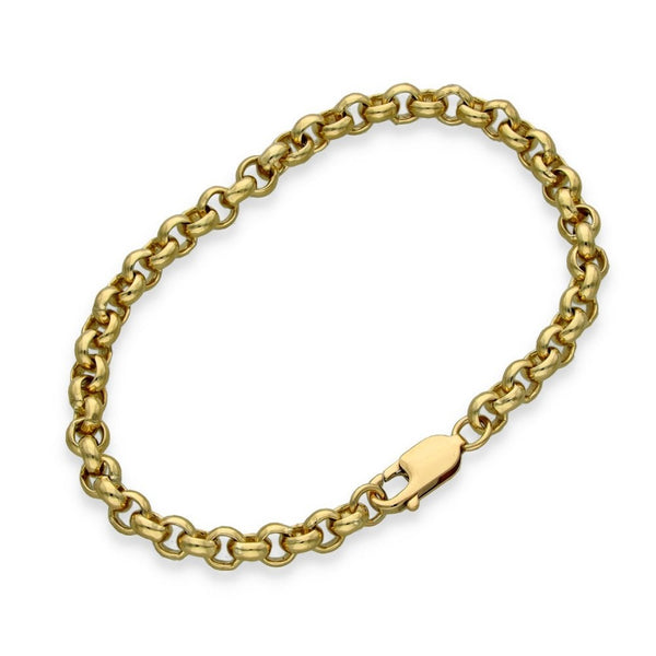 9ct Yellow Gold Round Belcher Bracelet - 7.5" - 13.9g