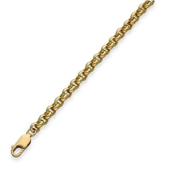 9ct Yellow Gold Round Belcher Bracelet - 7.5" - 13.9g