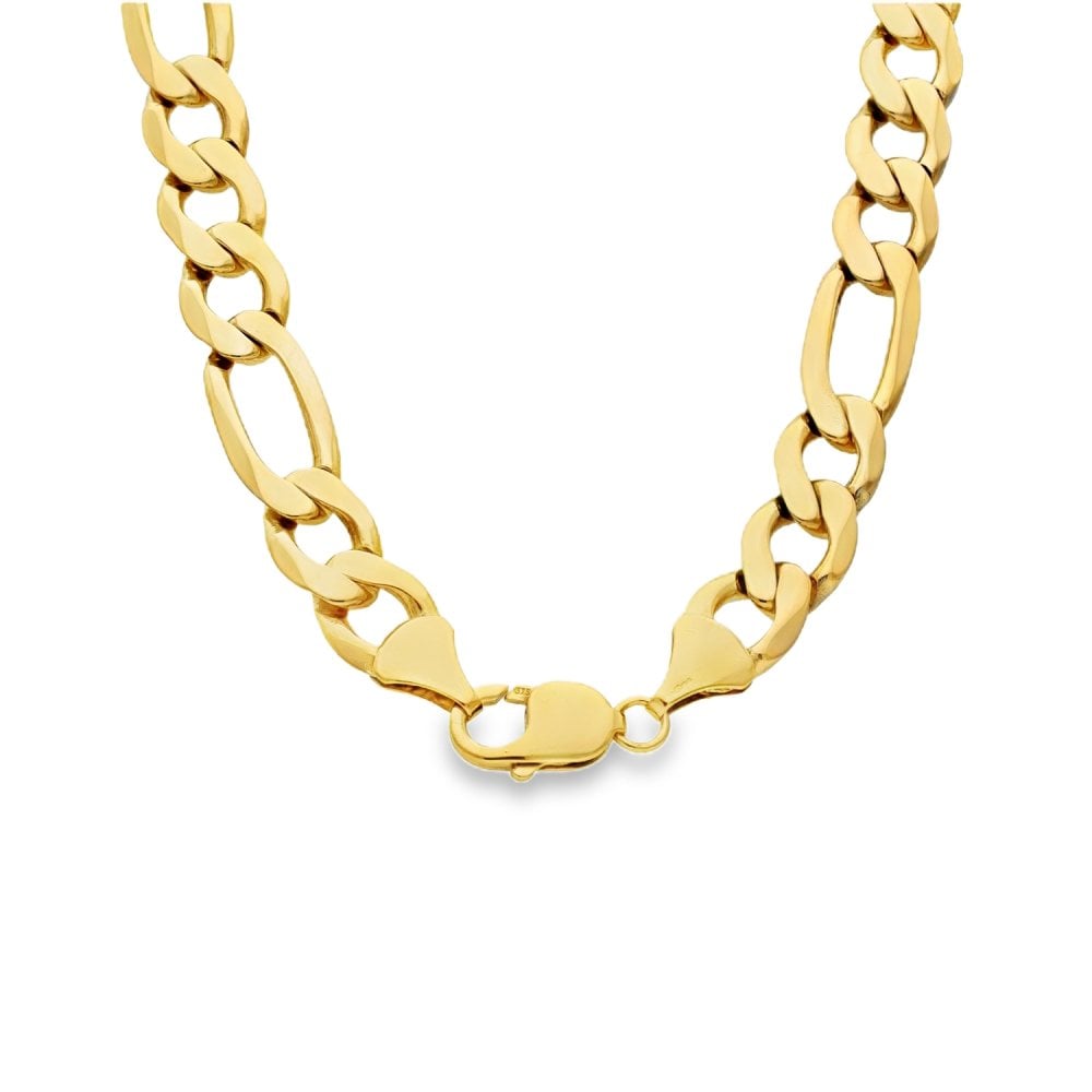 9ct Yellow Gold Heavy Figaro Chain - 20" - 71.0g