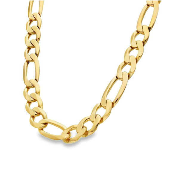 9ct Yellow Gold Heavy Figaro Chain - 20" - 71.0g