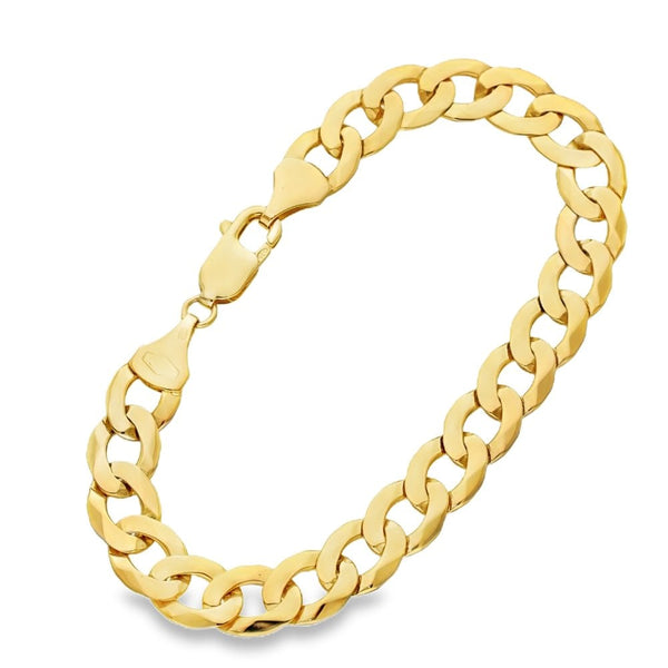 9ct Yellow Gold Flat Curb Bracelet - 8" - 16.0g