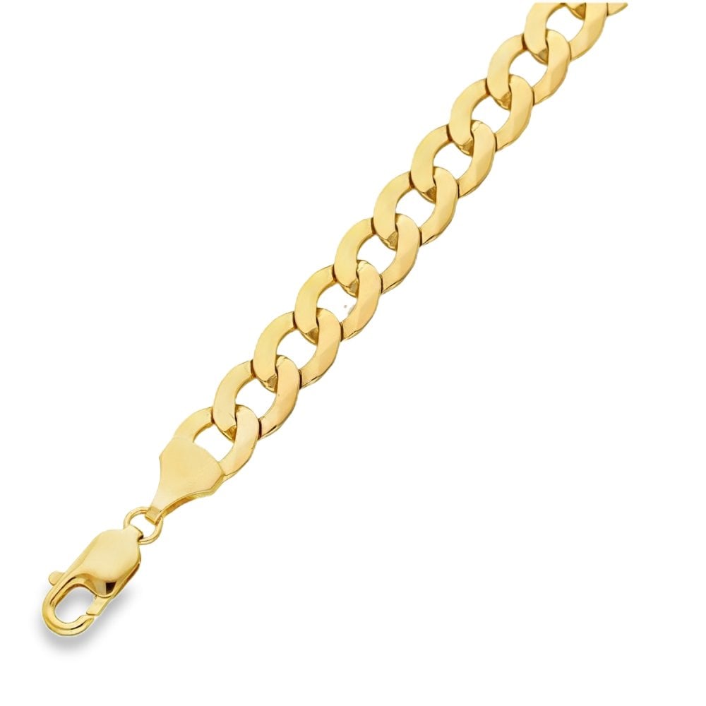 9ct Yellow Gold Flat Curb Bracelet - 8" - 16.0g
