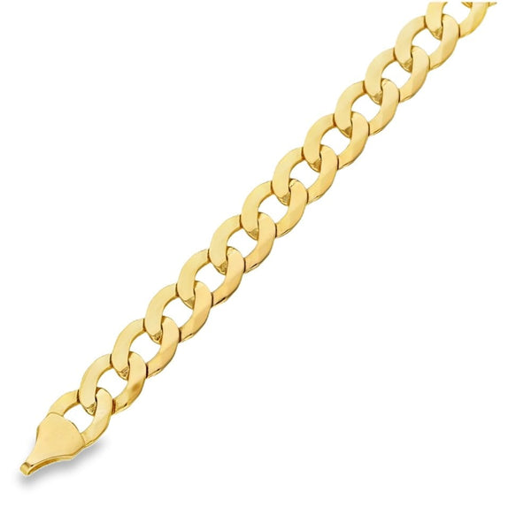 9ct Yellow Gold Flat Curb Bracelet - 8" - 16.0g