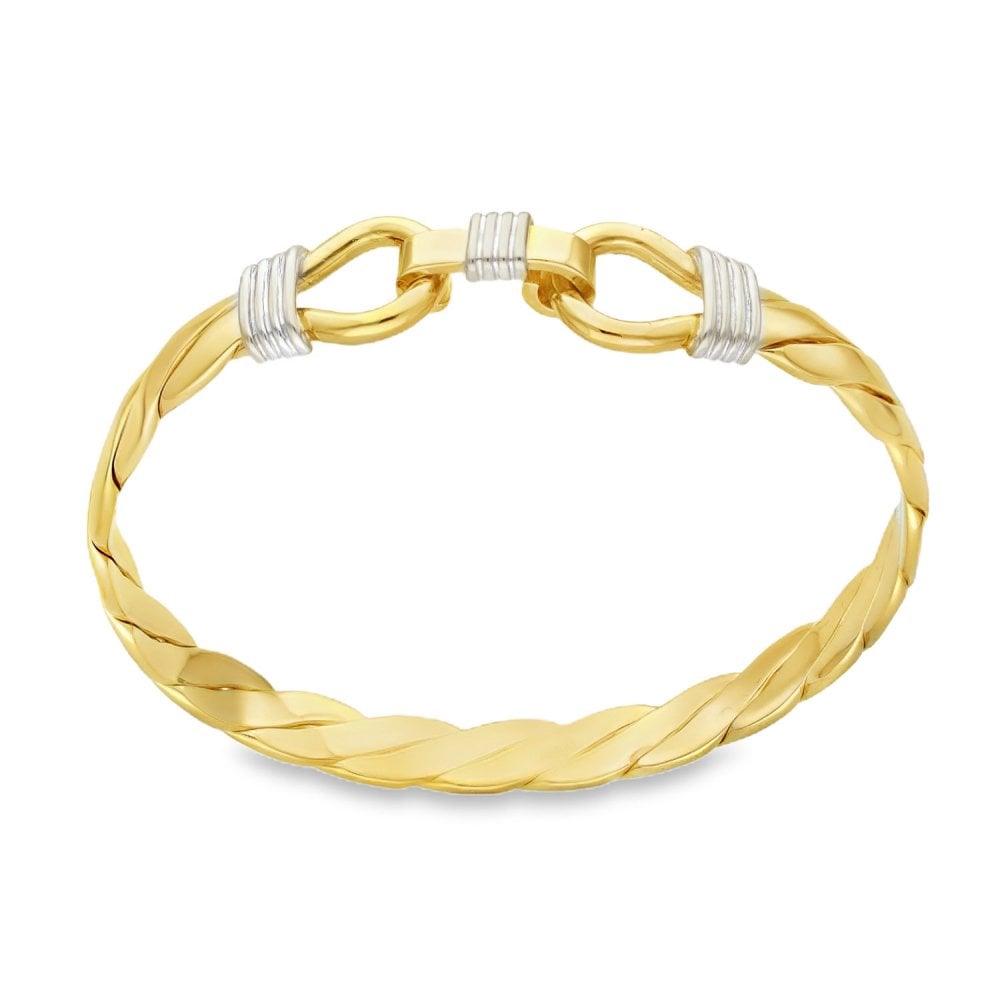 9ct Yellow Gold Closed Twist Bangle - 20cm - 35.9g