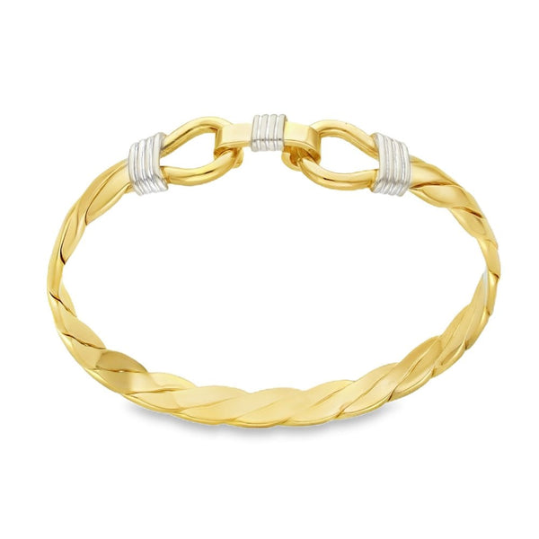 9ct Yellow Gold Closed Twist Bangle - 20cm - 35.9g